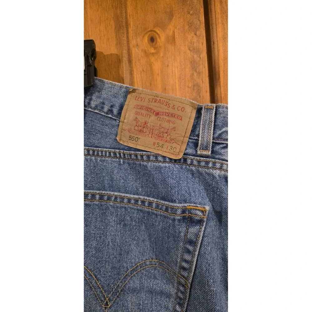 Levi's 550 Straight Jeans Mens W54 L30‎ Blue Denim Relaxed Fit Medium Wash